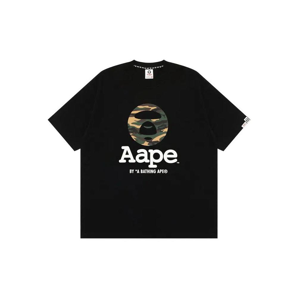 Футболки AAPE Unvs Moonface Graphic Tee «Black/Green» 1