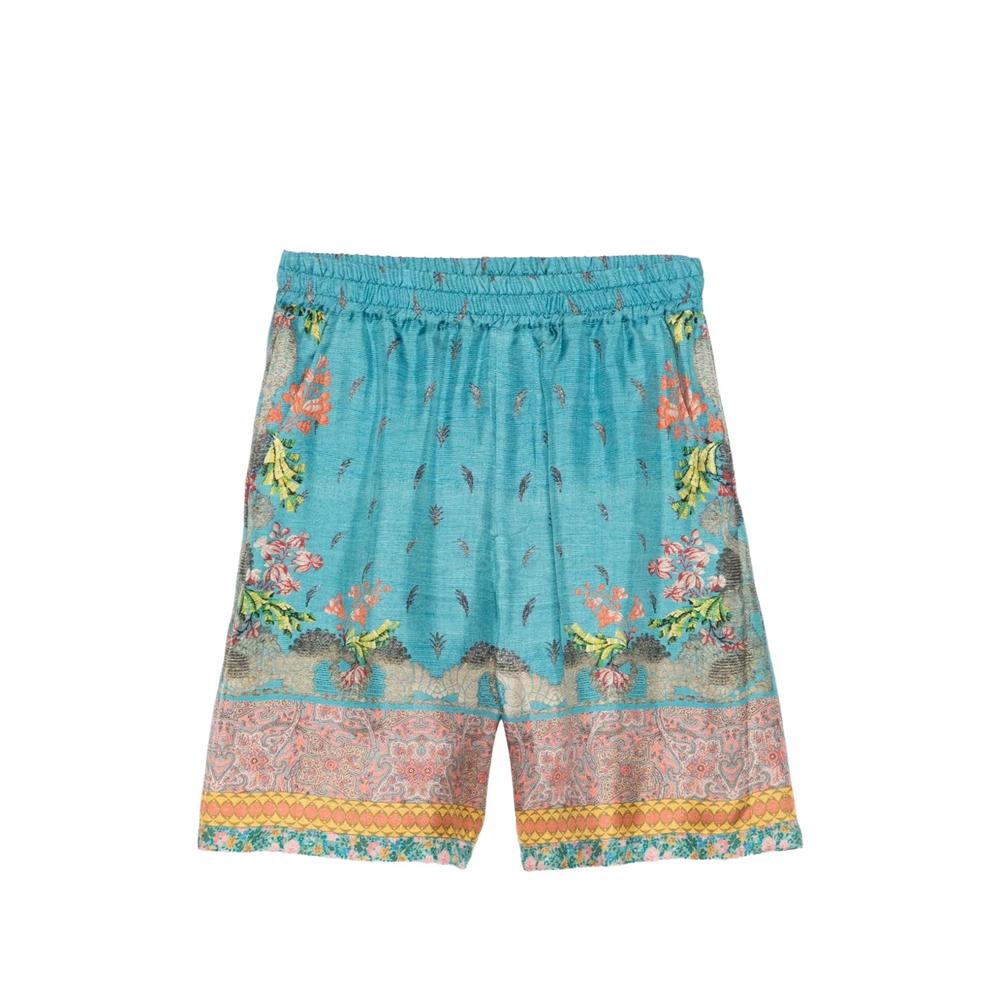 printed silk straight shorts 1
