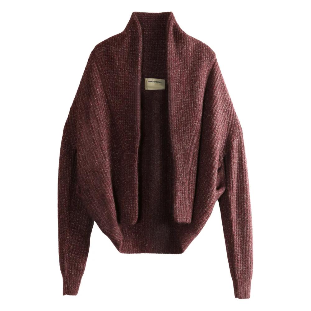 shawl-collar knitted cardigan 1