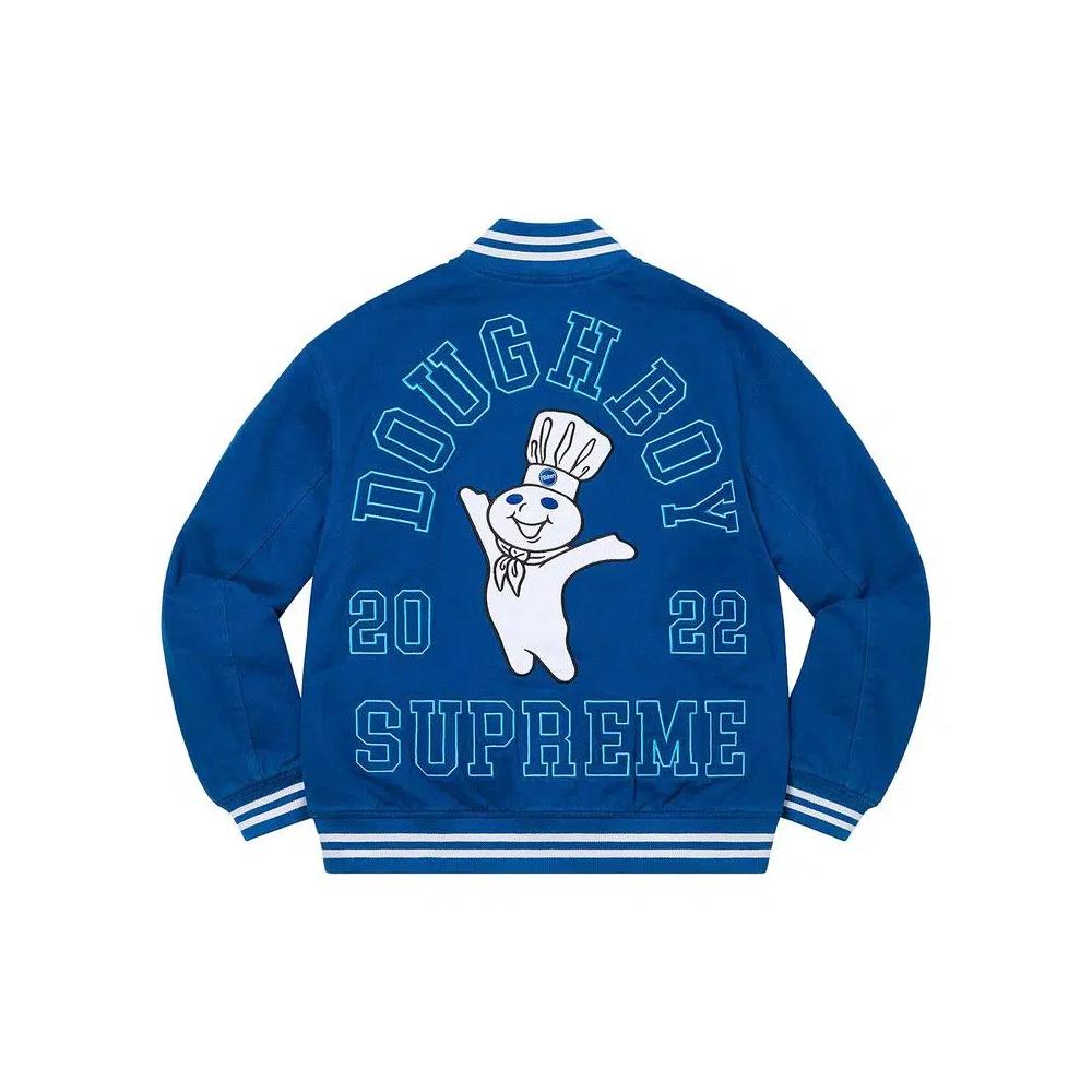 Варсити-куртки Supreme x Mitchell & Ness Doughboy Twill Varsity Jacket 'Blue' 2