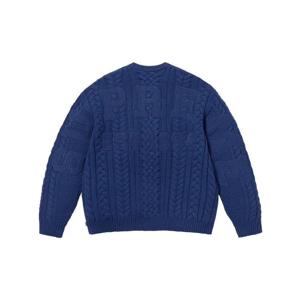 Свитеры Supreme Appliqué Cable Knit Sweater 'Темно-синий' 2