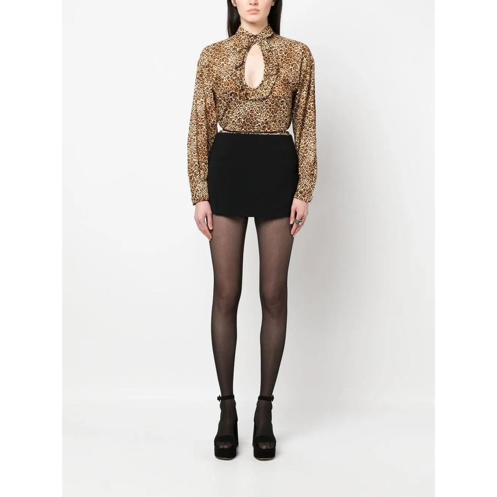 leopard-print cut-out blouse 2