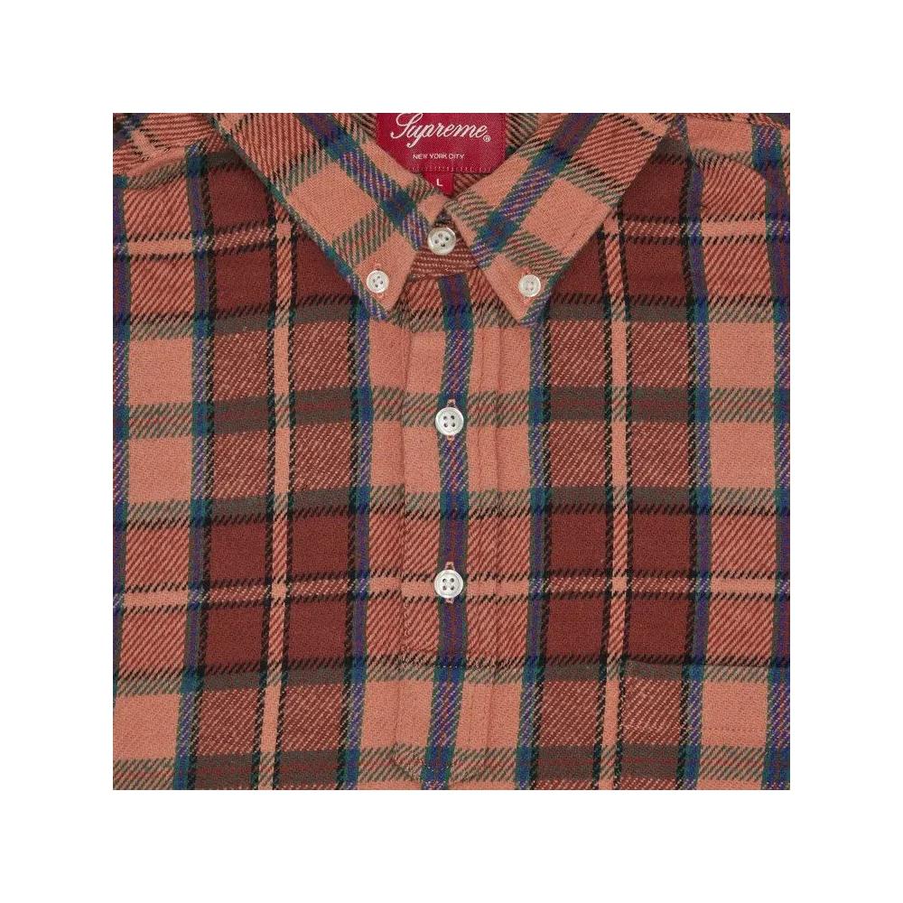 Фланелевые рубашки Supreme Pullover Plaid Flannel Shirt «Pink» 3