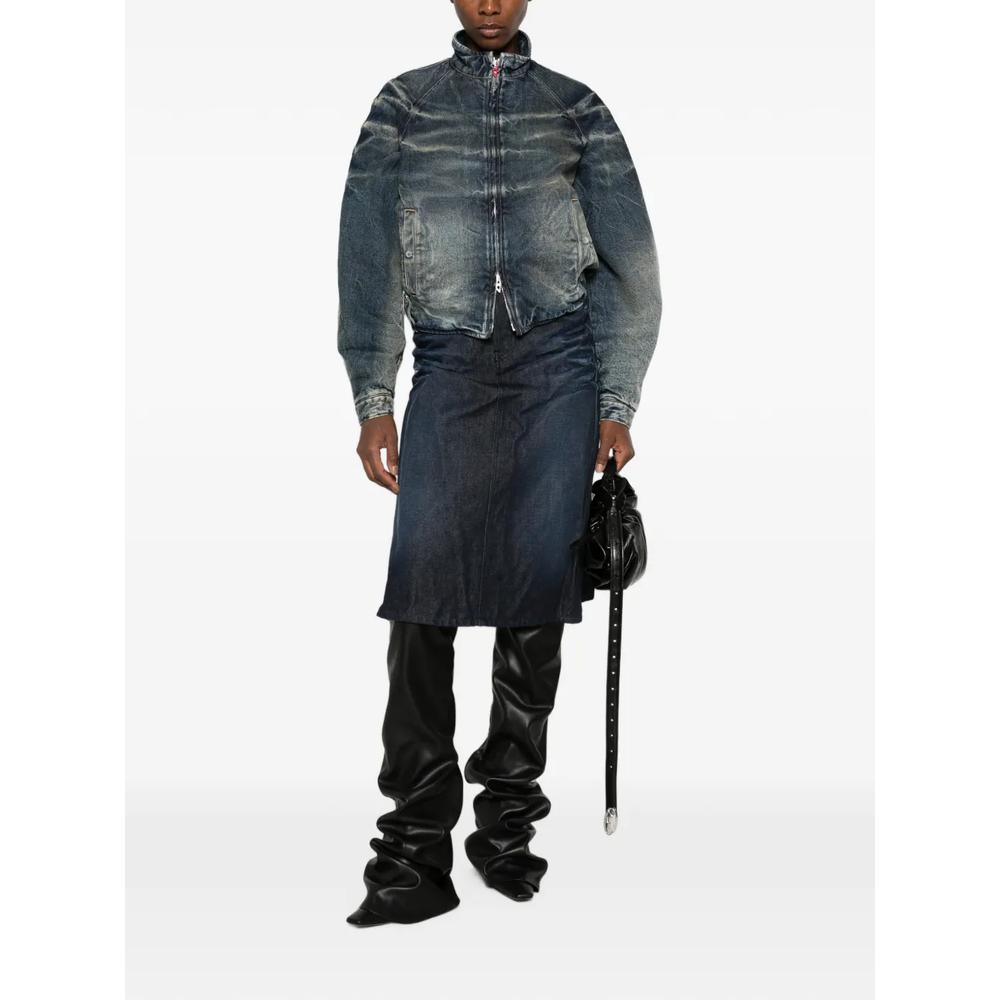 faded-effect raglan-sleeve denim jacket 2