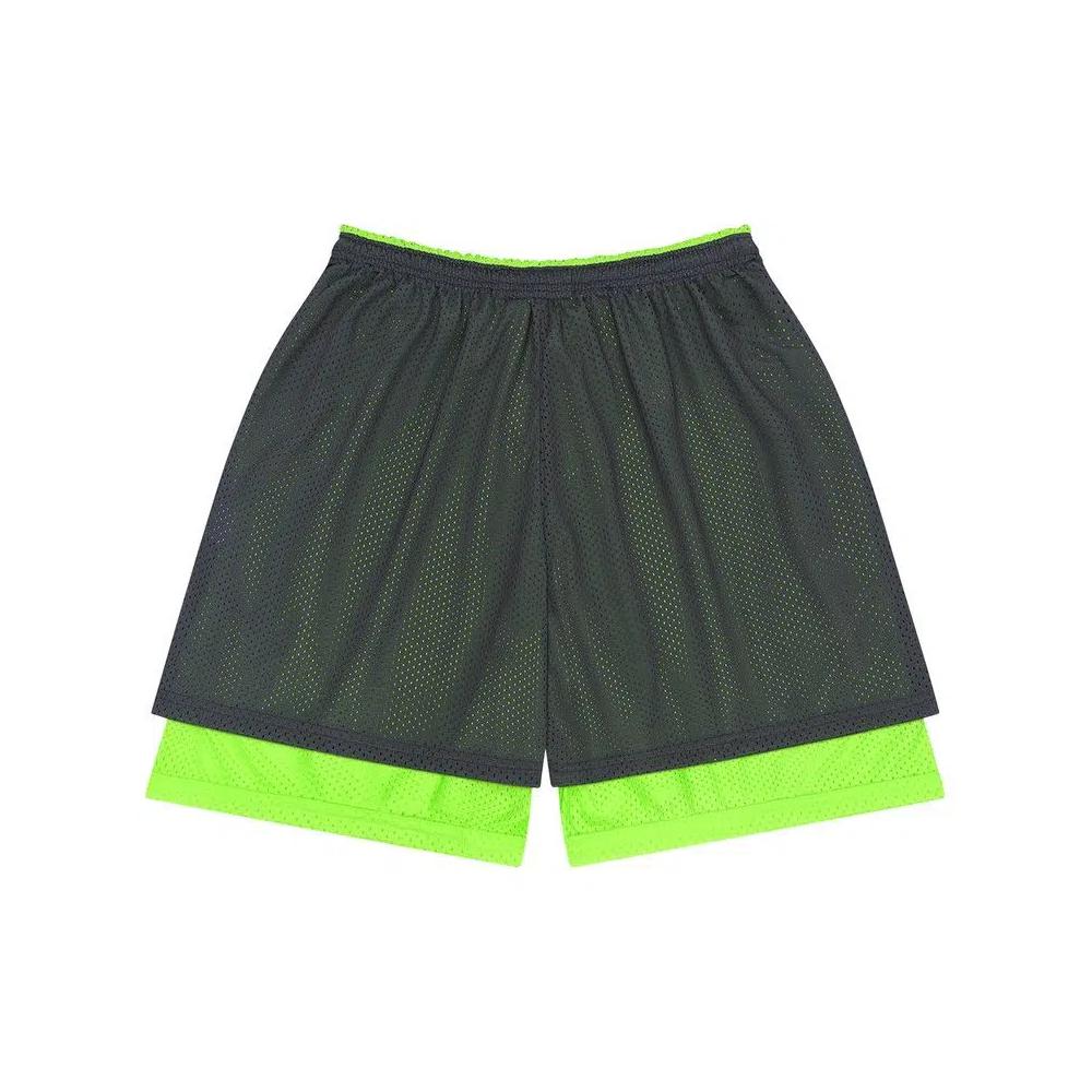 Штаны Denim Tears ADG Double Layer Mesh Shorts 'Grey/Lime' 2