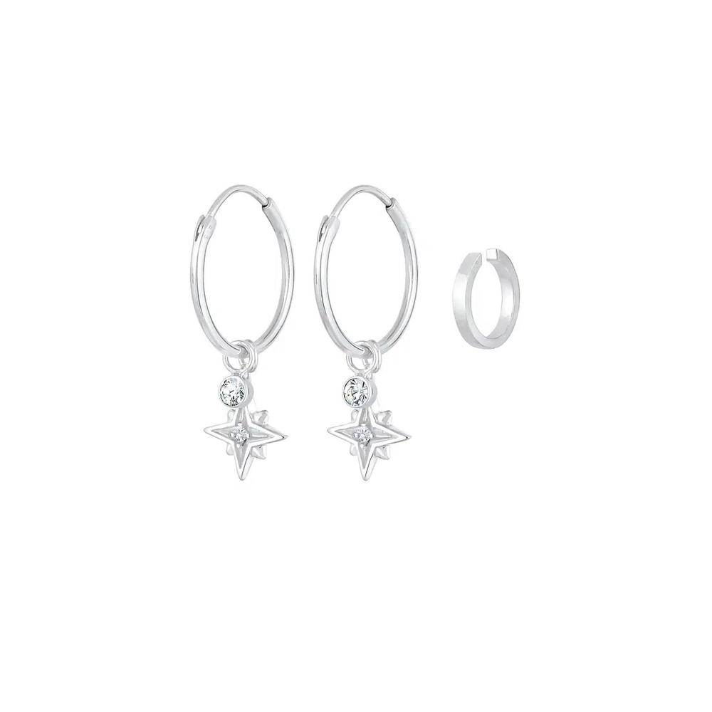Серьги-кольца, каффы Astro Star, украшенные кристаллами Swarovski® 1
