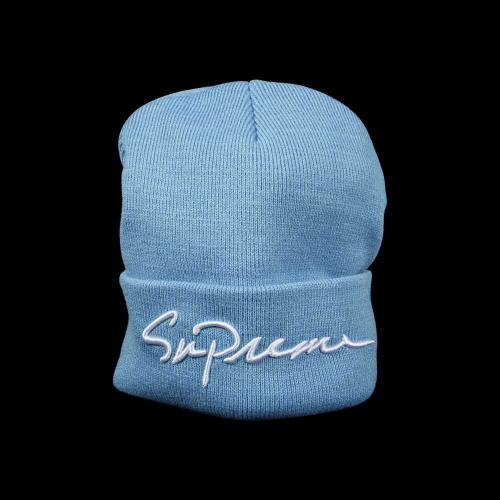 Вязаные шапки Supreme Classic Script Beanie 'Шиферный' 1