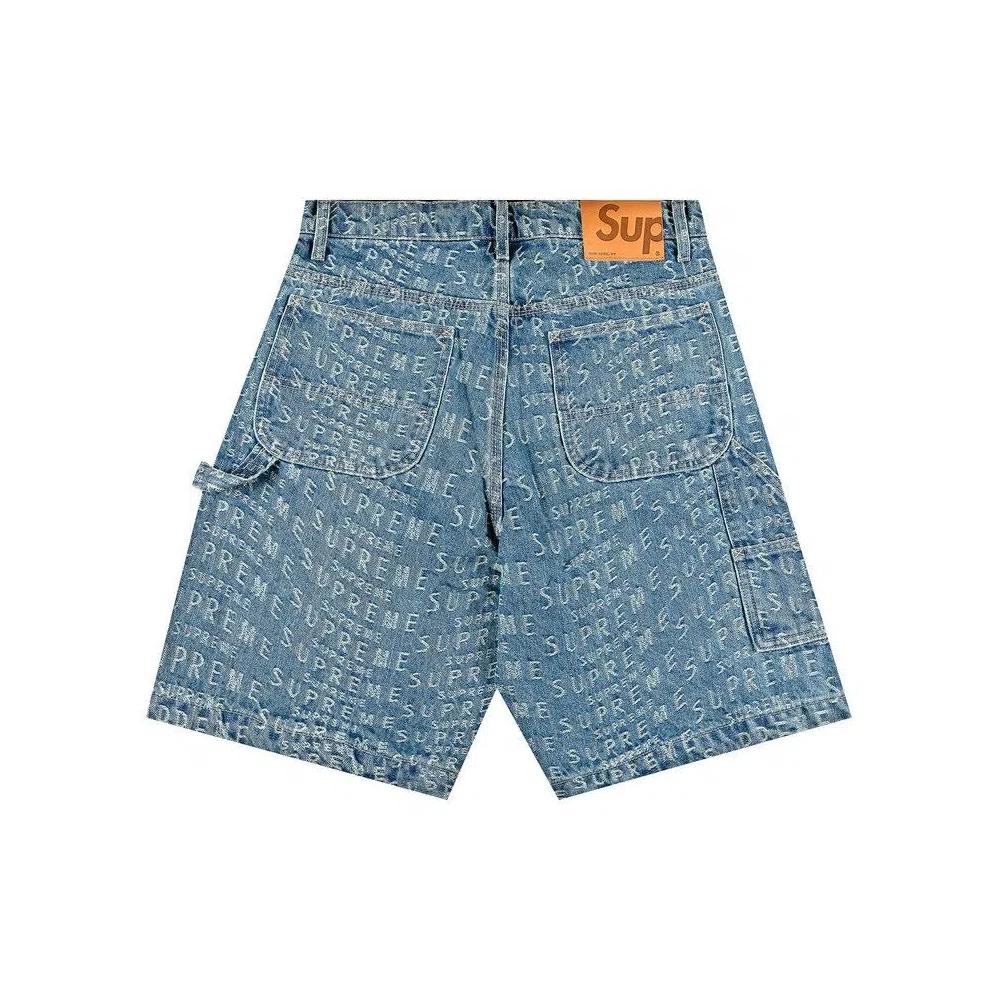 Шорты Supreme Warp Jacquard Logos Denim Painter Short 'Синий' 2