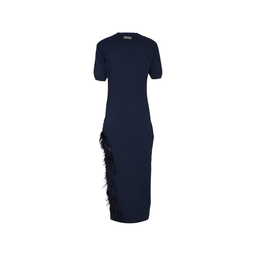 feather-trim side-slit midi dress 2