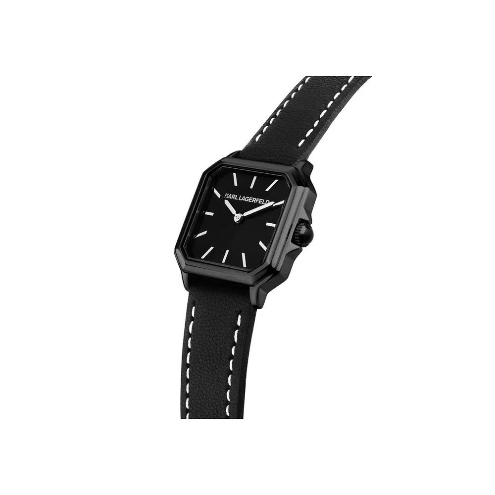 【2 года гарантии】KARL LAGERFELD 33mm женские черные квадратные кварцевые часы R0551102503 5