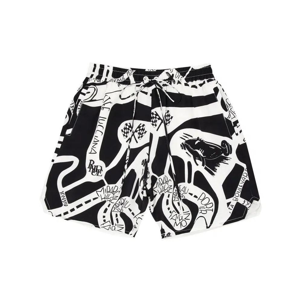 Шорты Rhude Strada Silk Short «Black/White» 1