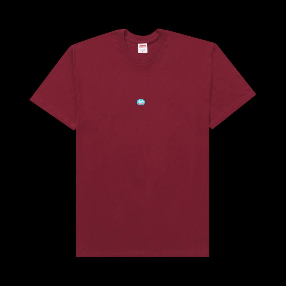Футболки Supreme Sticker Tee 'Бургунди' 1
