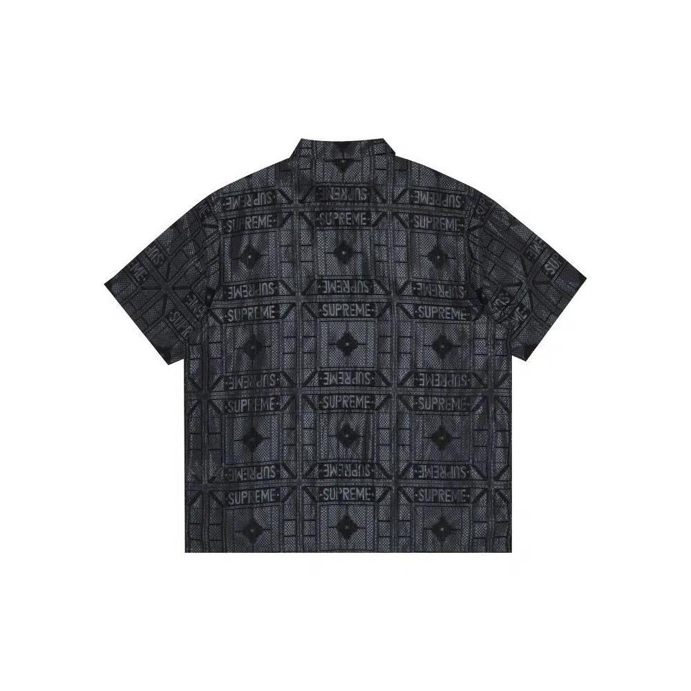 Рубашки на пуговицах Supreme Tray Jacquard Short-Sleeve Shirt 'Black' 2