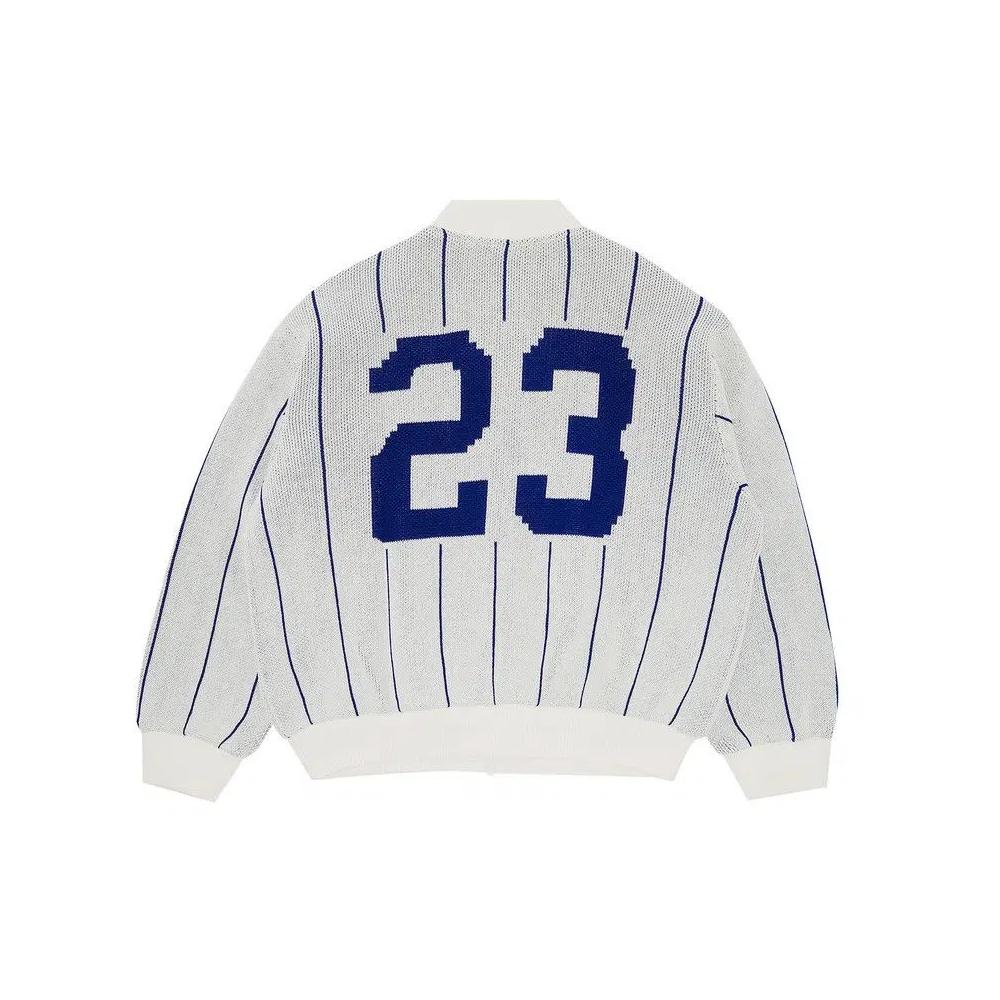 Свитеры Supreme Pinstripe Varsity Zip Up Sweater 'White' 2