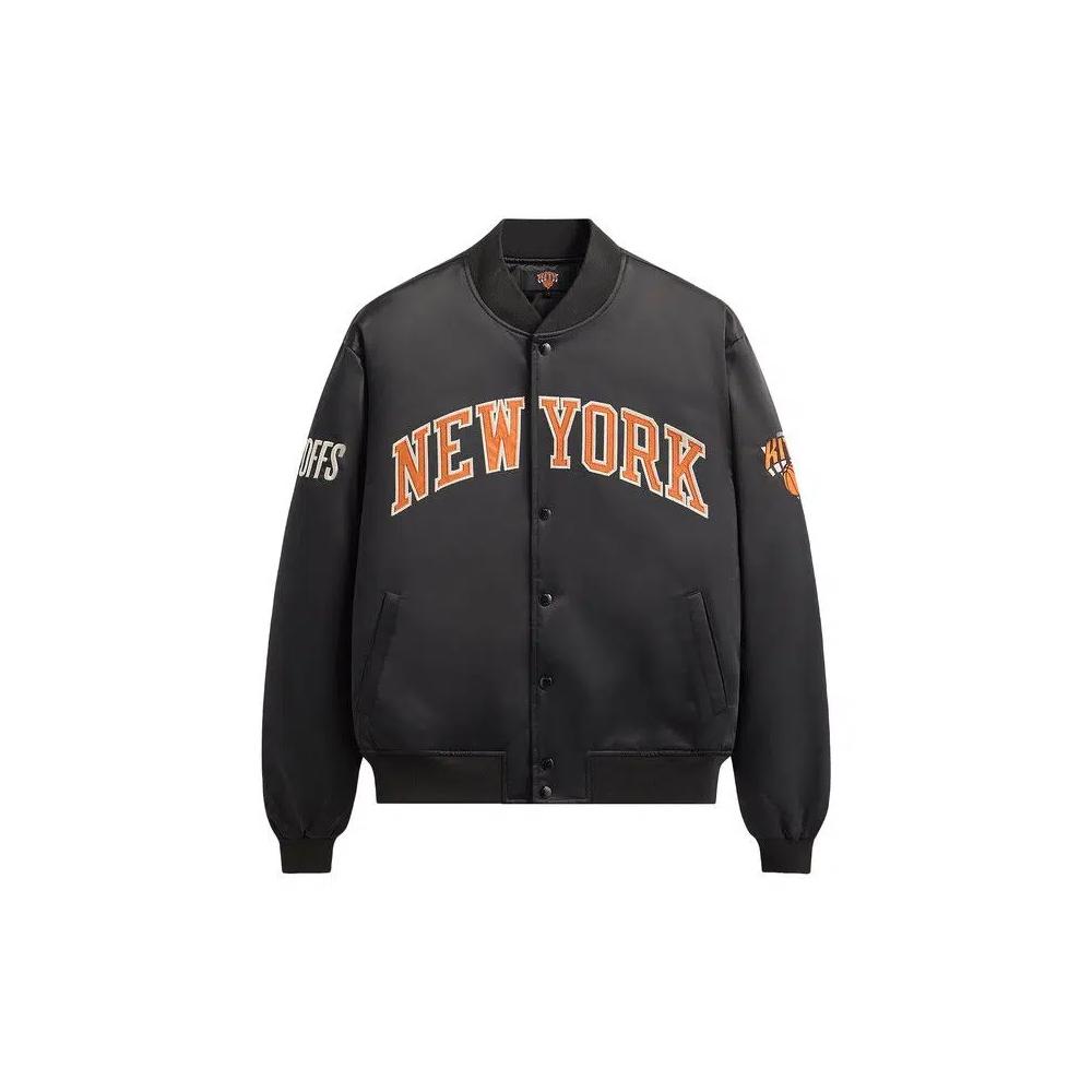 Бомберы Kith For The New York Knicks Playoffs Satin Bomber Jacket 'Black' 1