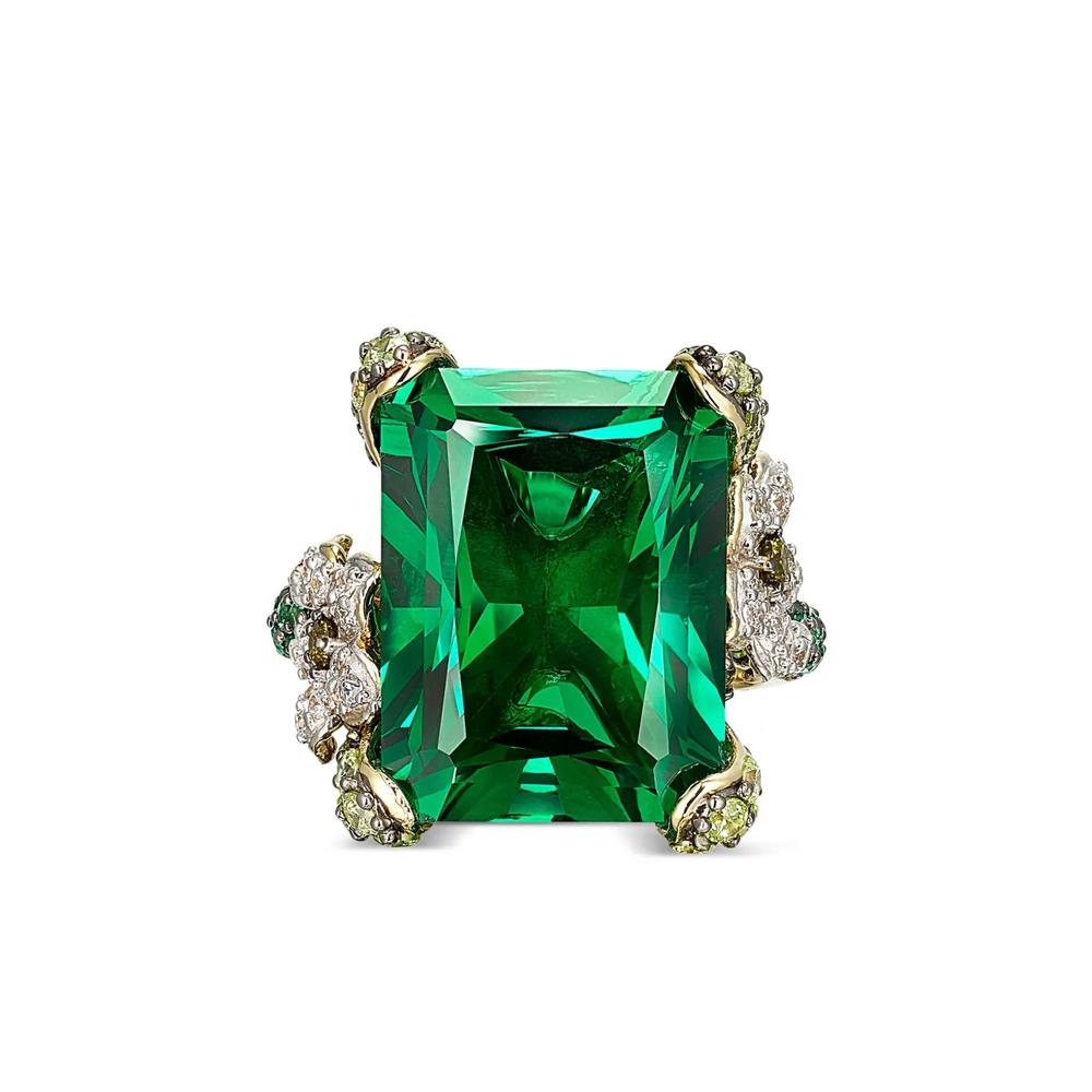 Позолоченное кольцо Emerald Cinderella с камнем 1
