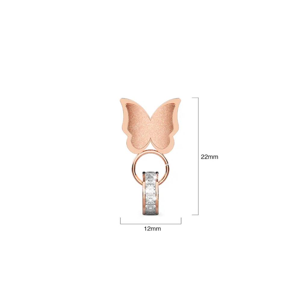 Серьги-кольца «Butterfly Interlock» из розового золота с наслоением 4