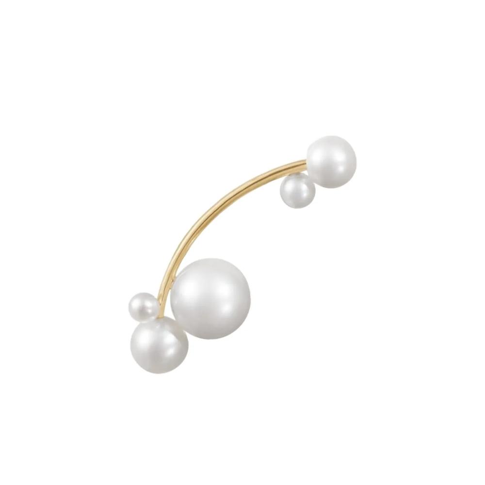 Серьга Stellari из переработанного желтого золота с жемчугом 1
