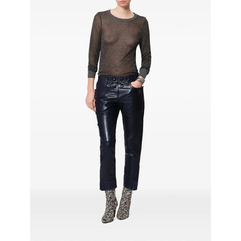 Rolinda button-detail leather trousers 2
