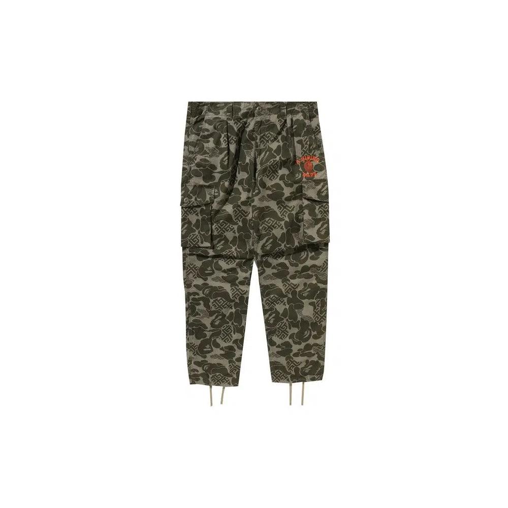 Карго-брюки BAPE Asia Camo Army Pants «Оливковый хаки» 1