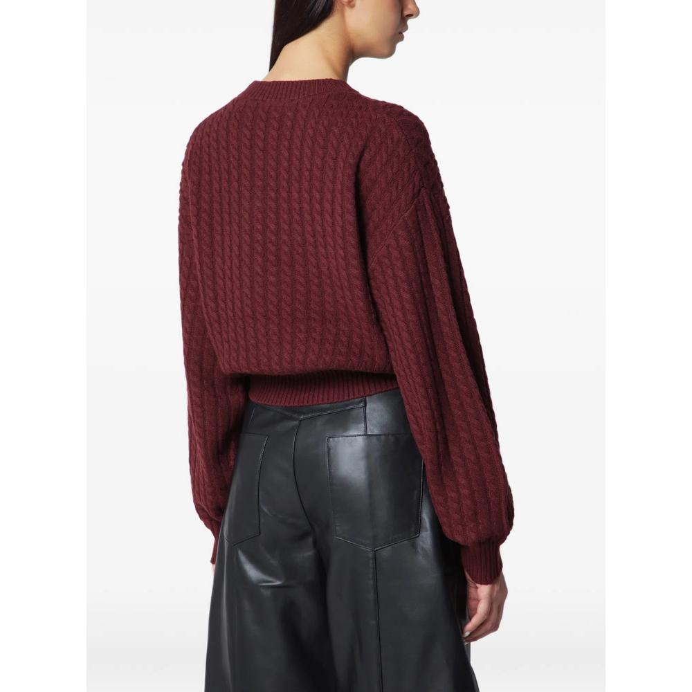 cable crewneck sweater bordeaux 2
