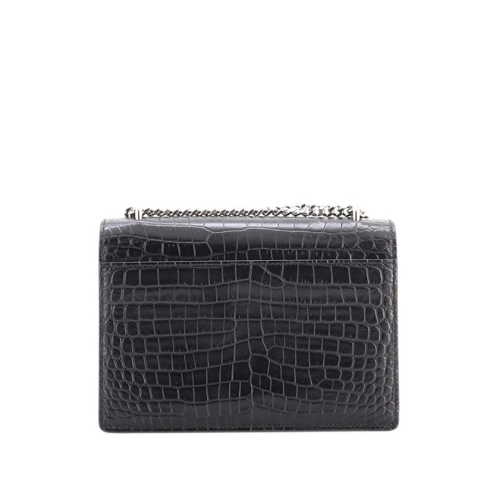 Sunset Chain Wallet Crocodile Embossed Leather crossbody bag 2
