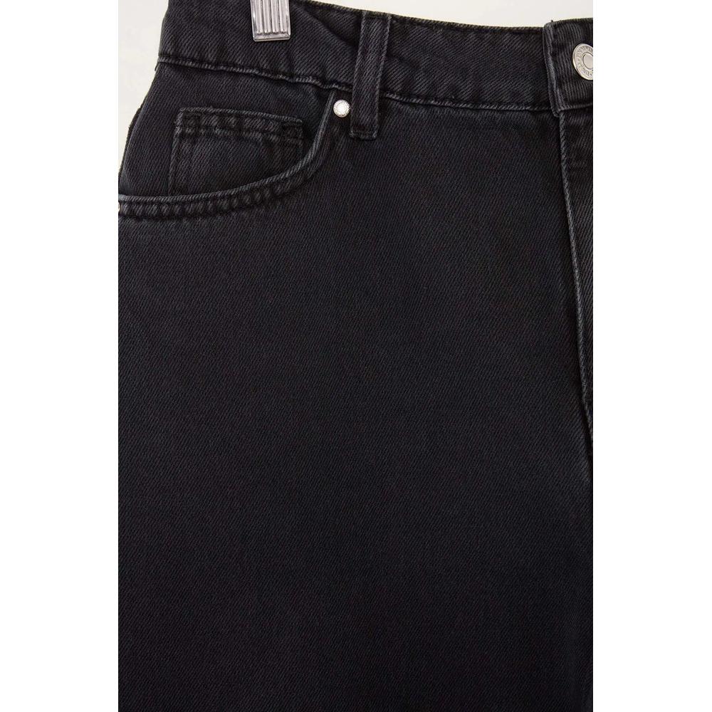 Черные высокие джинсовые бермуды с вырезами, Twoss26Sr00169 2