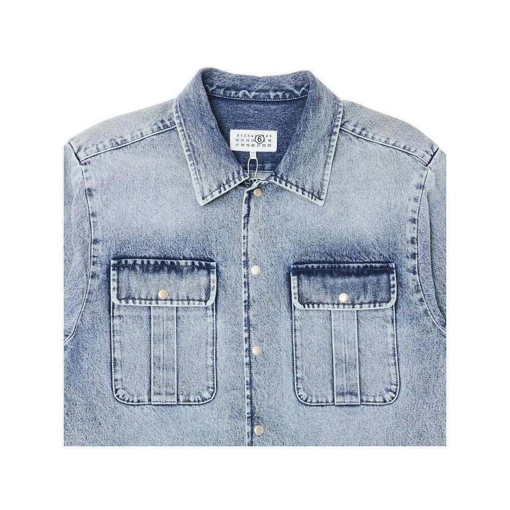 Топы MM6 Maison Margiela Denim Long-Sleeve Shirt 'Medium Blue' 3