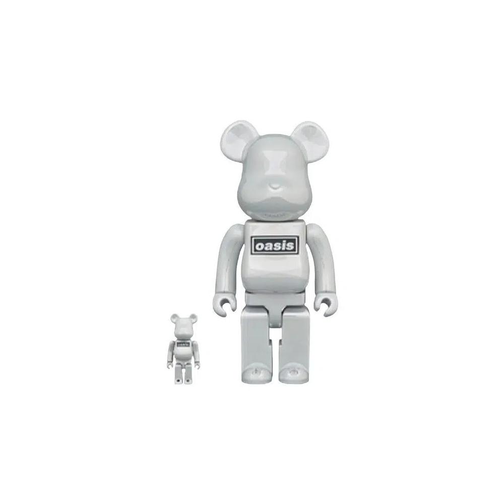 Фигурки BE@RBRICK x Oasis 100% & 400% Set 'White Chrome' 1