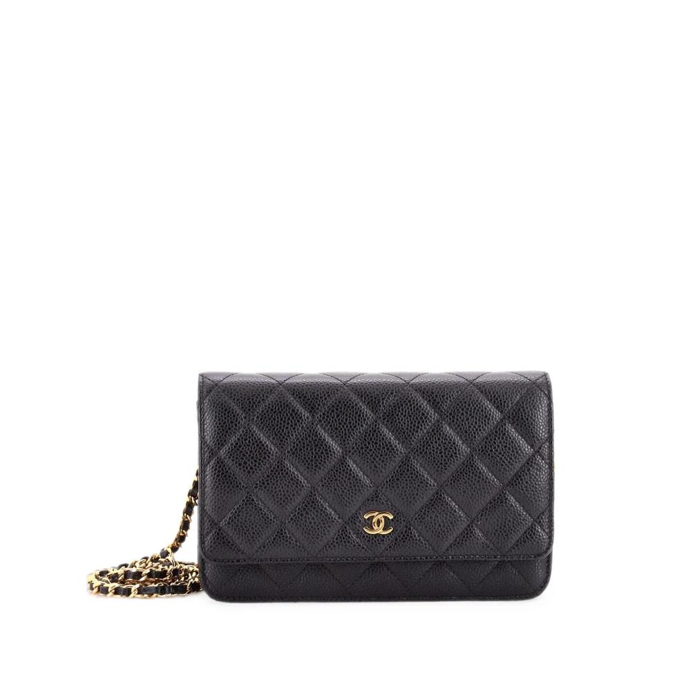 Стеганая сумка через плечо Wallet on Chain Quilted Caviar 1