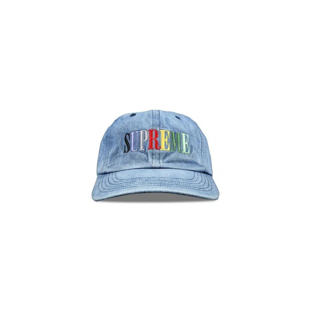 Снэпбэки Supreme Multi Color Logo 6-Panel 'Light Denim' 1