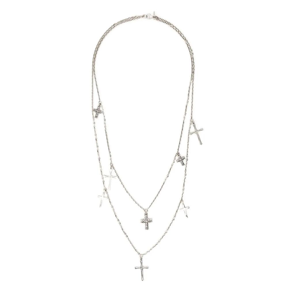Crosses double chain necklace 1