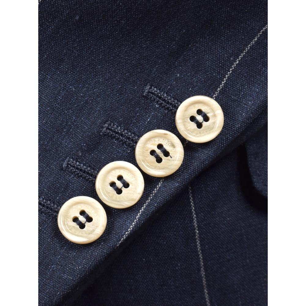 pinstripe-pattern peak-lapel suit 5
