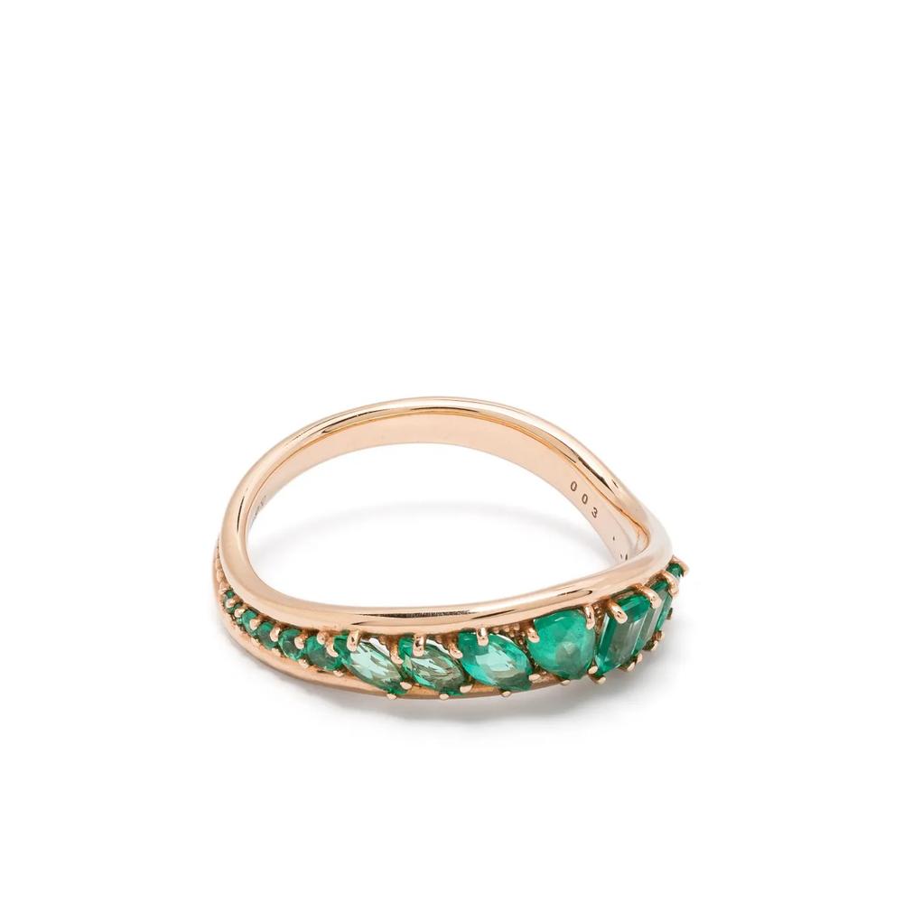18kt rose gold Stream Wave emerald ring 1