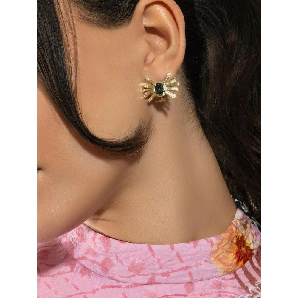 Серьги Blue Topaz Diamond Farfalle из желтого золота 2