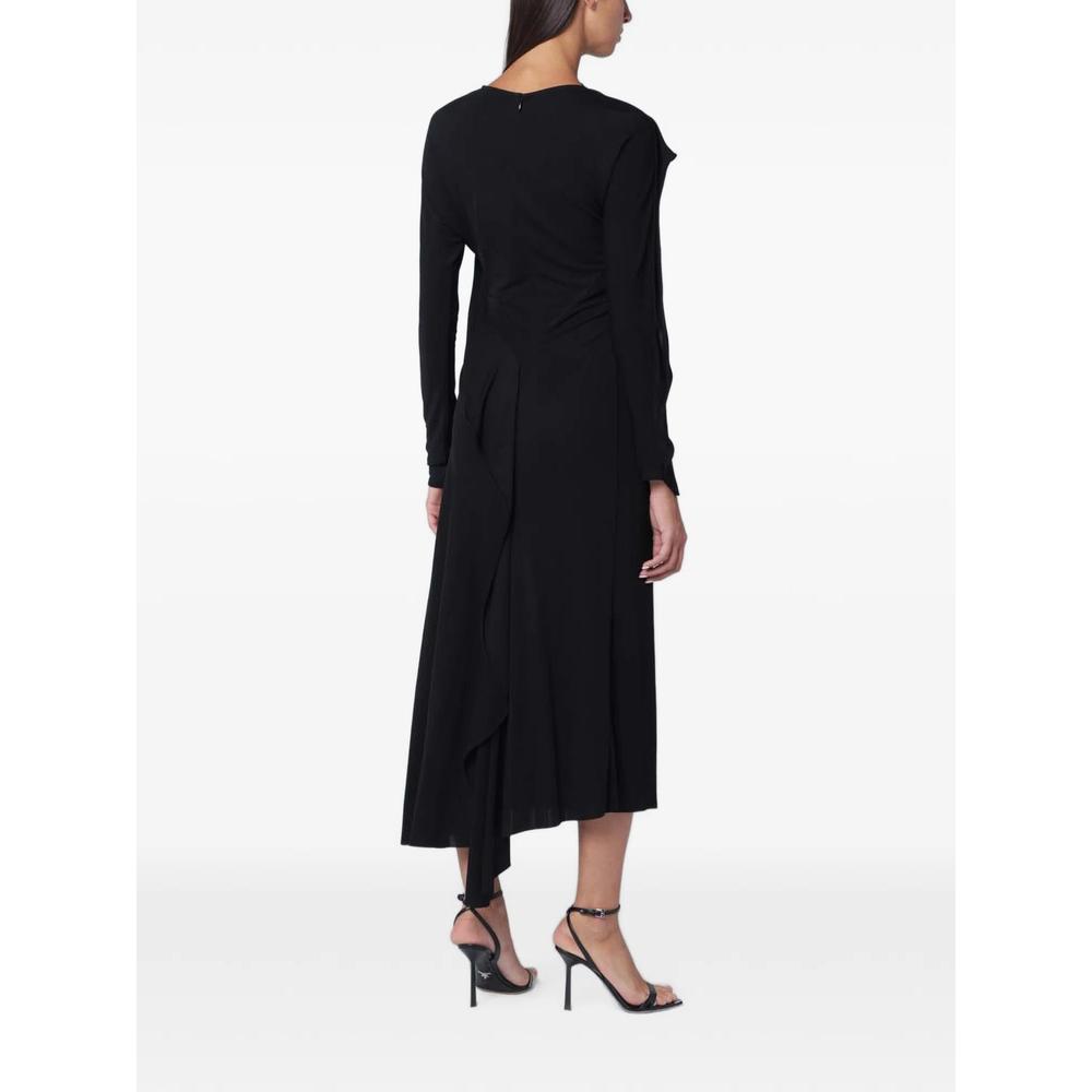 long-sleeve draped midi dress 3