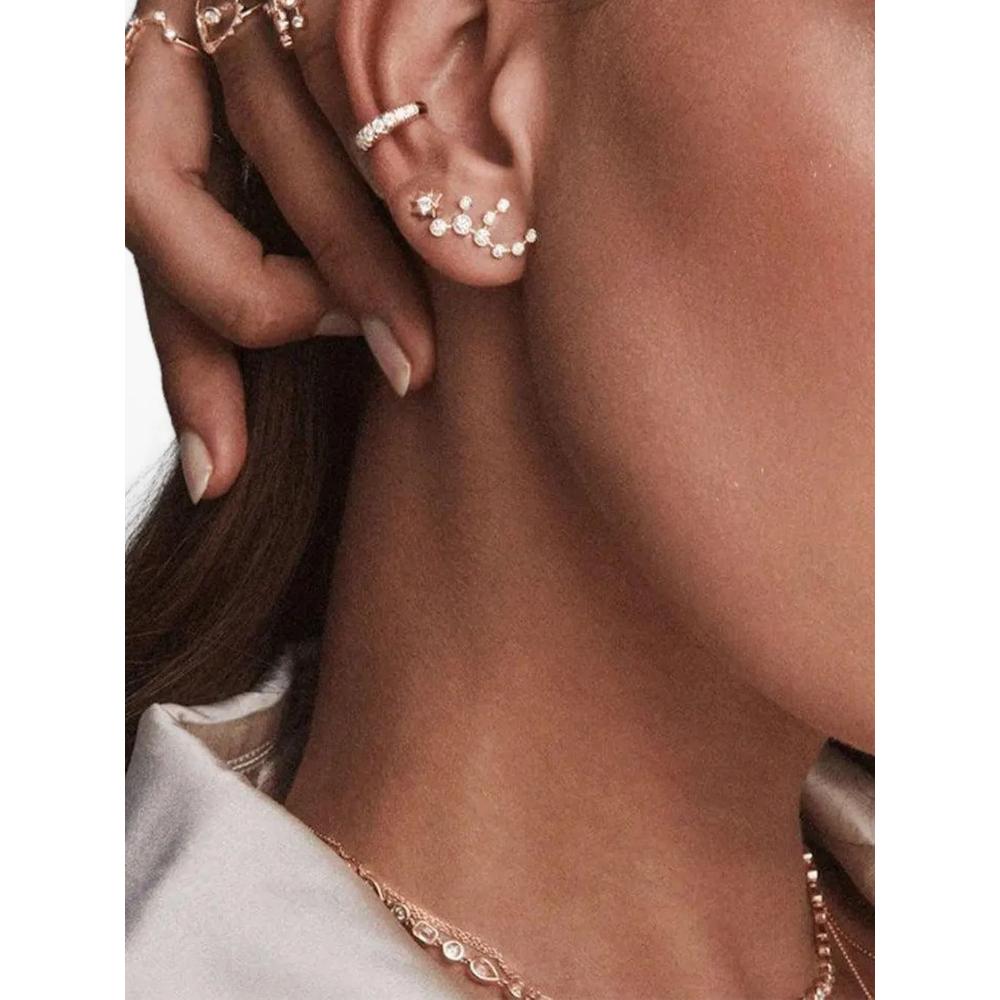14K yellow gold Virgo diamonds single earring 2