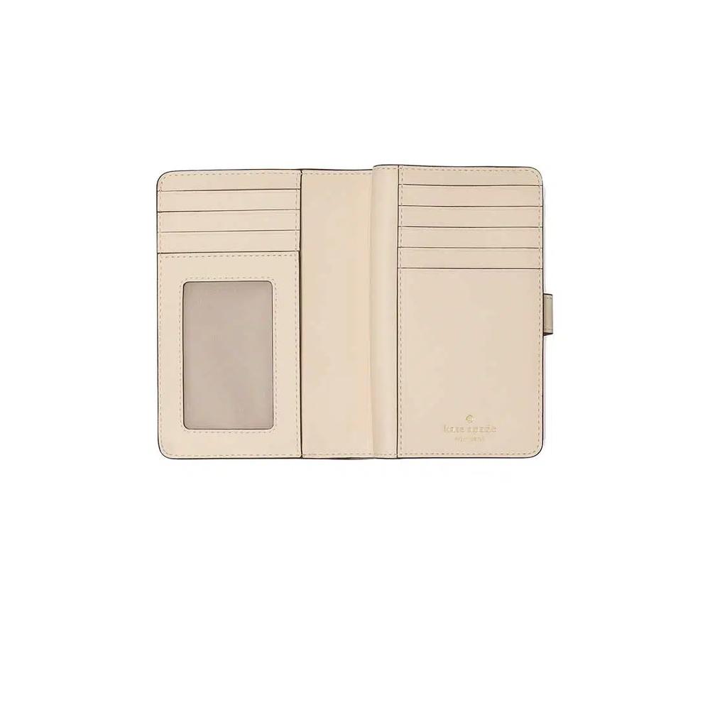 Средний компактный бифолд-кошелек Spade Flower Medium Compact Bifold Wallet Темно-бежевый лунная пыль KN756 3