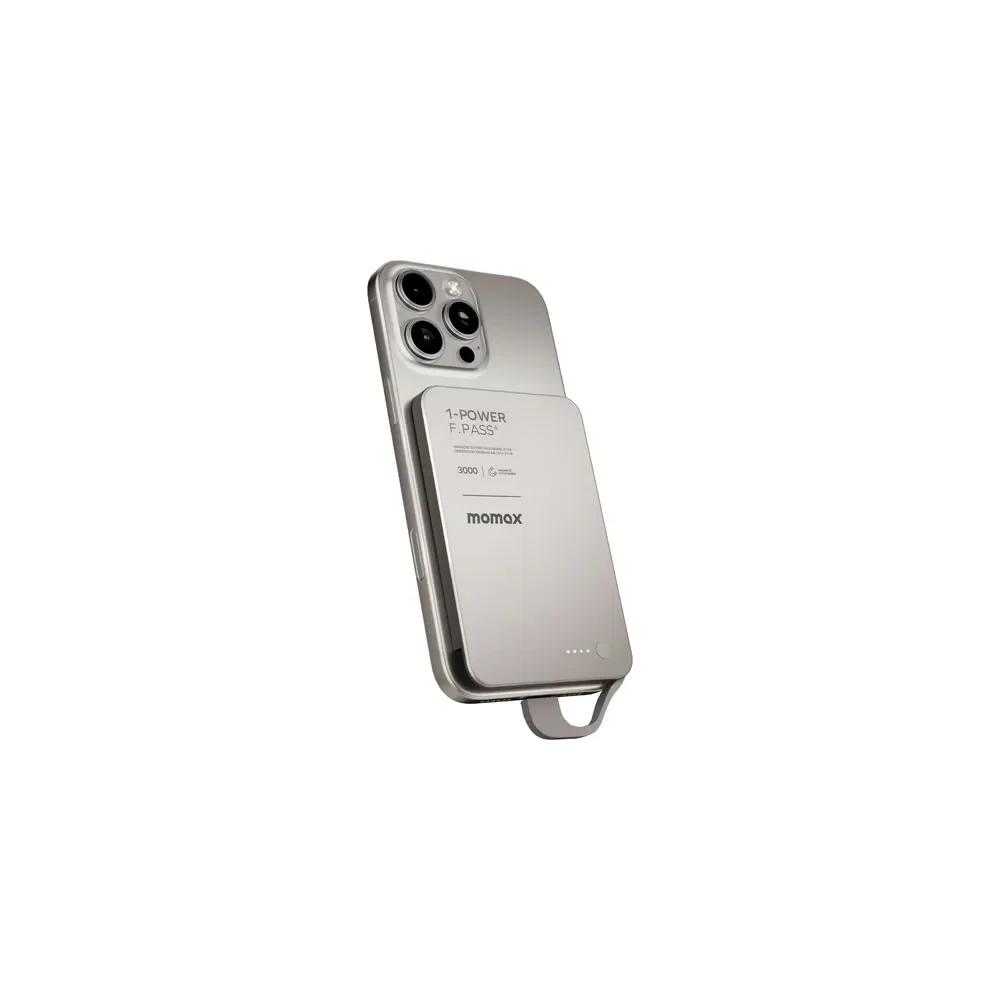 Momax 1-Power F.Pass+ 3000mAh магнитный power bank с кабелем - титан 5