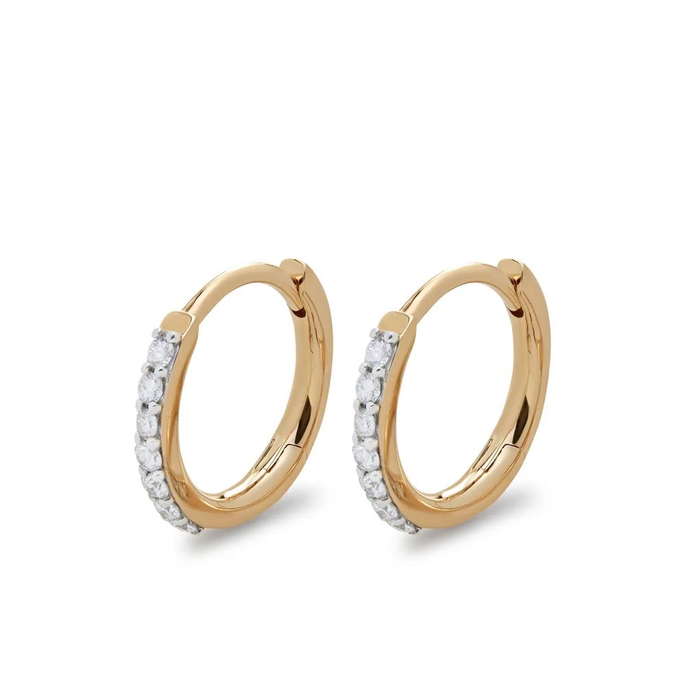 14kt Yellow Gold Diamond Huggie Earrings 1