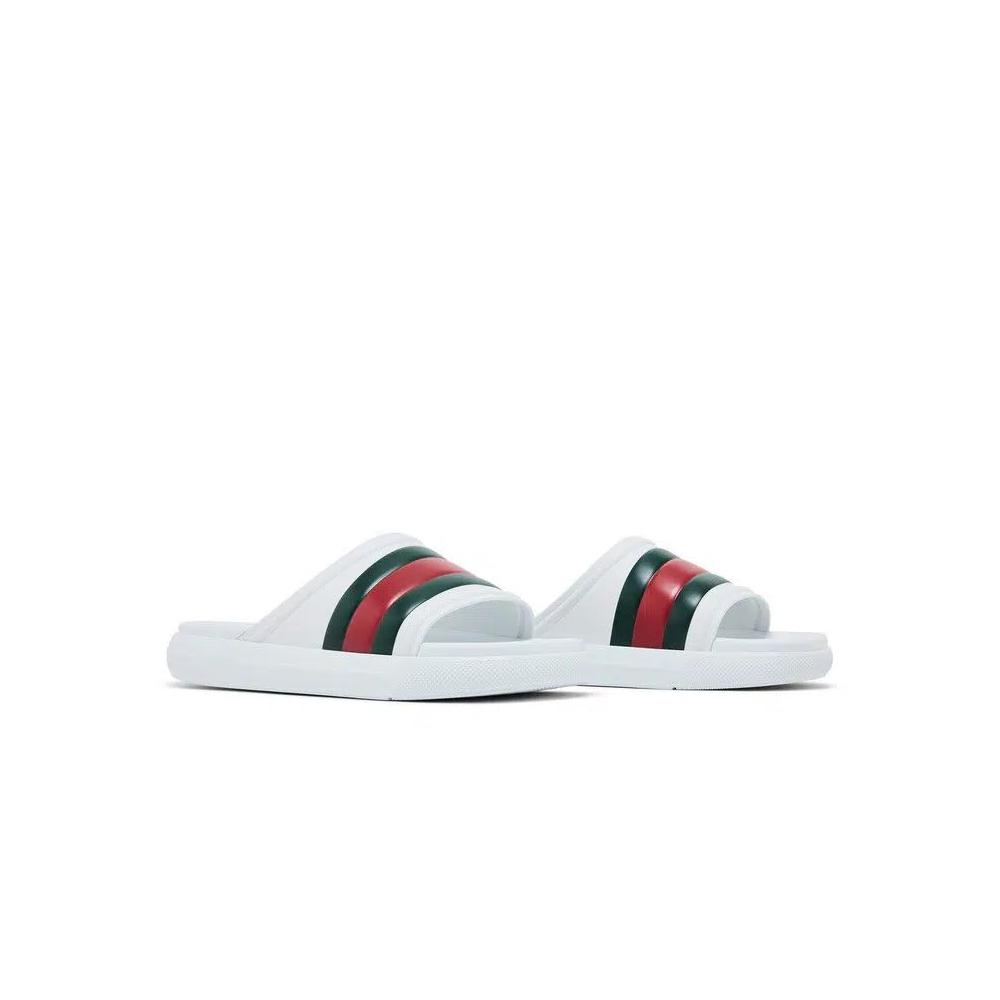 Слайды Gucci Web Slide Sandal 'White Green Red' 8