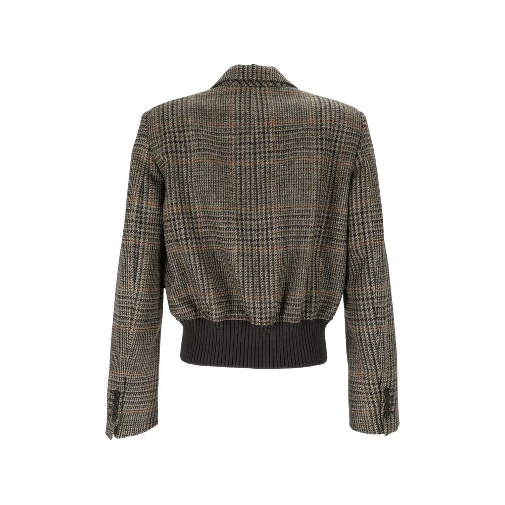 check-pattern virgin wool jacket 2