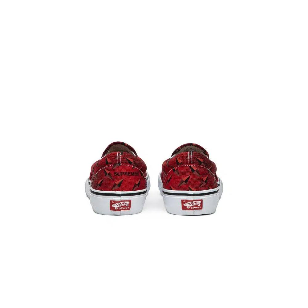 Слипоны Vans Supreme x Classic Slip-On Pro 'Алмазная Пластина Красный' 6