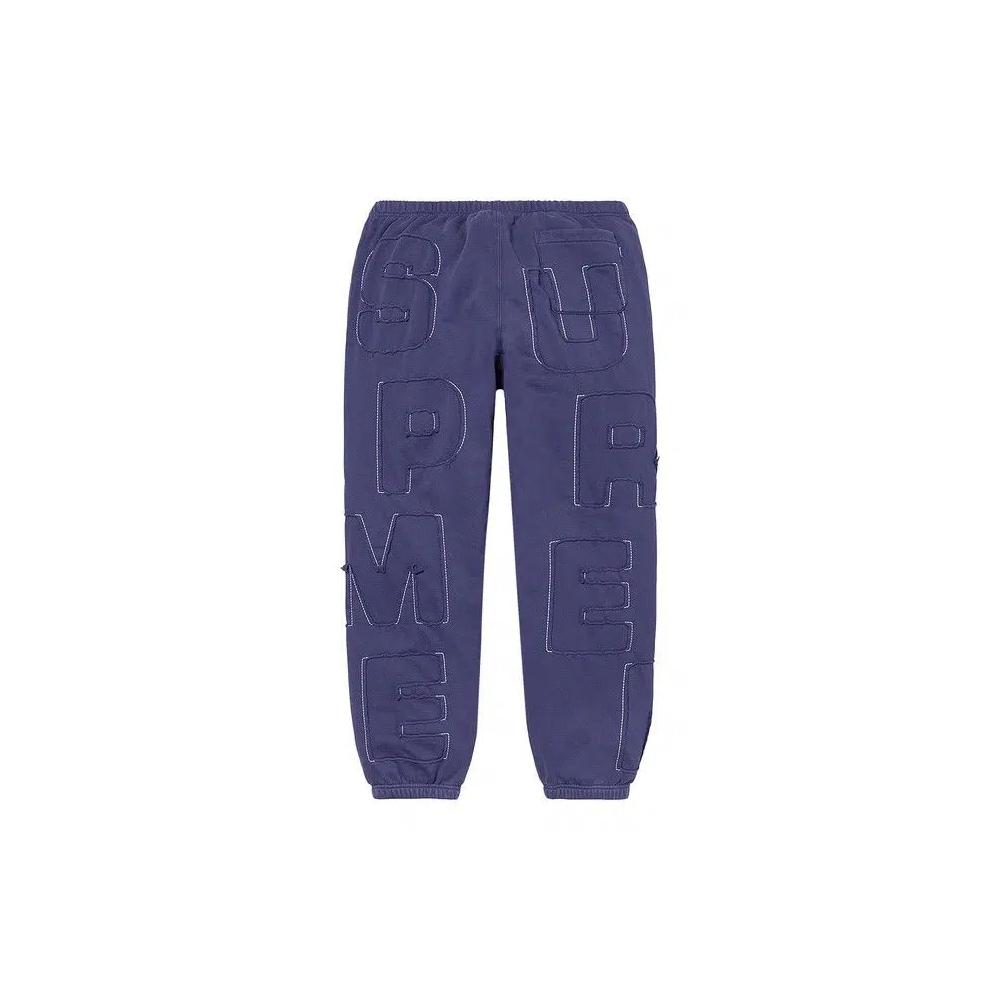Спортивные штаны Supreme Cutout Letters «Вымытый тёмно-синий» 2