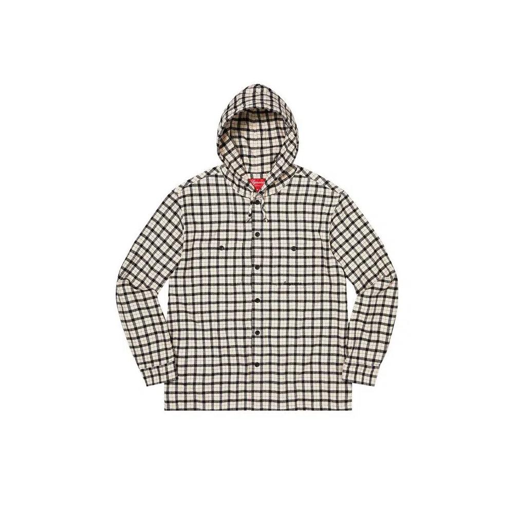Button Down Shirts Supreme Mini Plaid Hooded Shirt 'Белый' 1