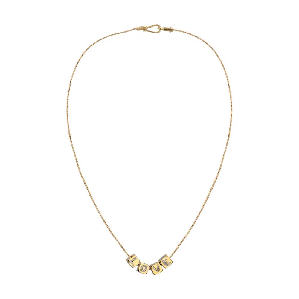 Кулон LOVE с кристаллом Swarovski® – серебро с позолотой 5