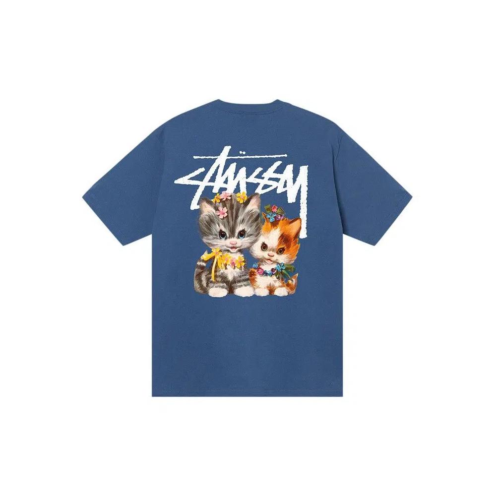 Футболки Stussy Kittens Tee 'Синий' 2