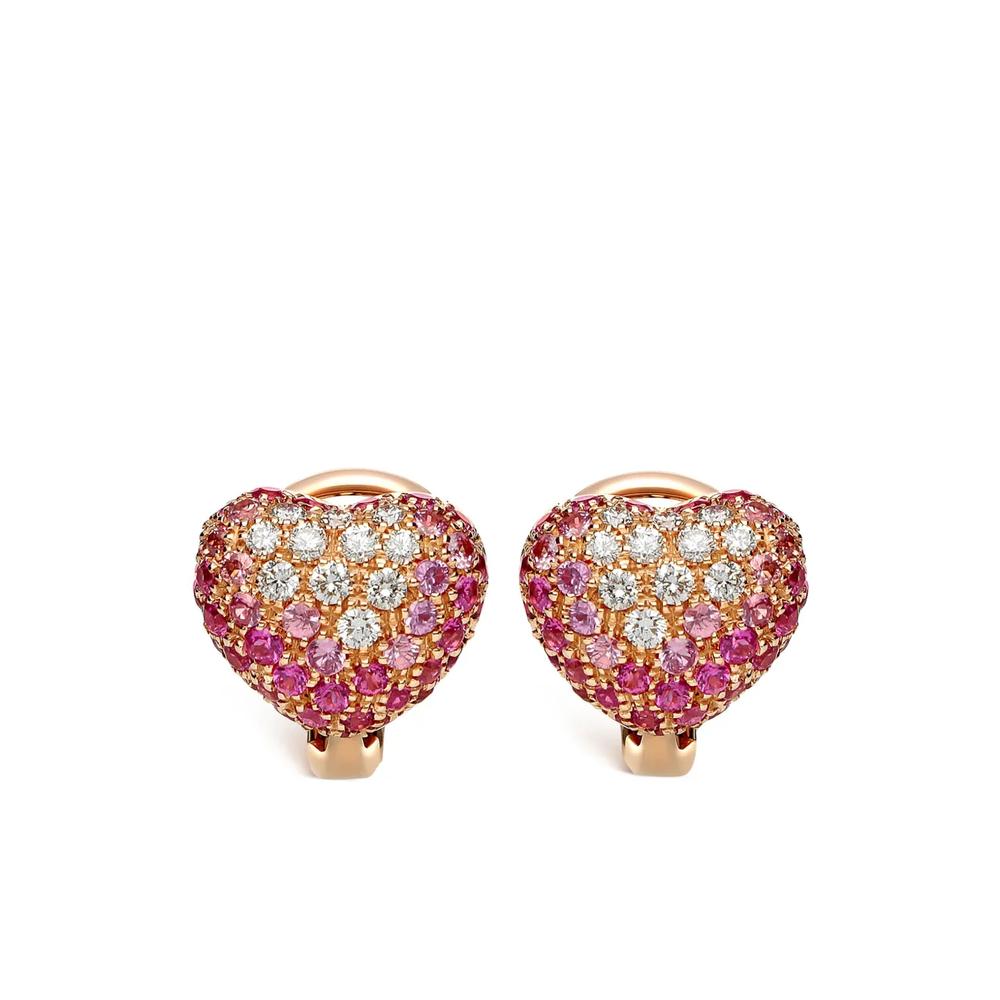 Серьги Amore из розового золота с бриллиантами и сапфирами 1