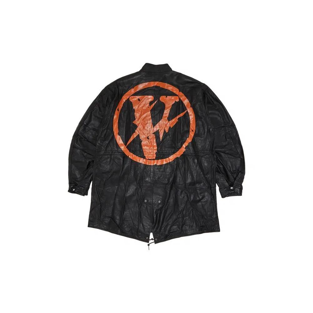 Кожаные куртки Vlone x Fragment Design Leather Fish Tail Jacket 'Черный' 2