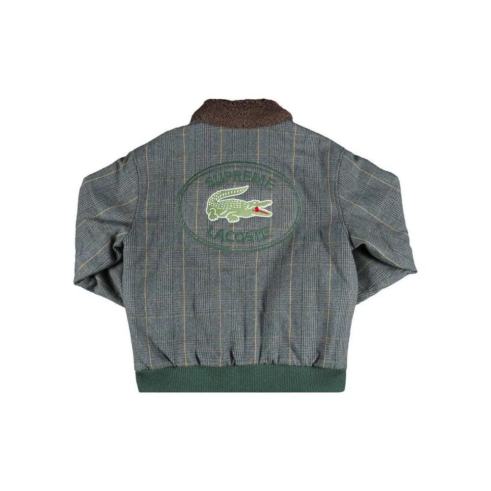 Бомберы Supreme x Lacoste Wool Bomber Jacket 'Green' 2